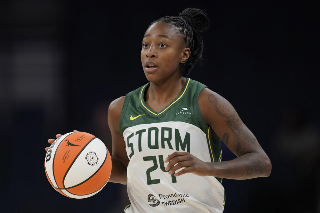 Seattle Storm guard Jewell Loyd scored a career-high 40 points against the Minnesota Lynx, Thursday, June 29, 2023, in a 99-97 overtime loss.