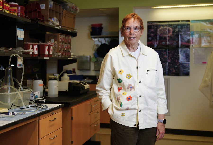 Dr. Nora Disis, director of the UW Medicine Cancer Vaccine Institute, poses for a portrait Thursday, May 25, 2023, at the institute's campus in Seattle.
