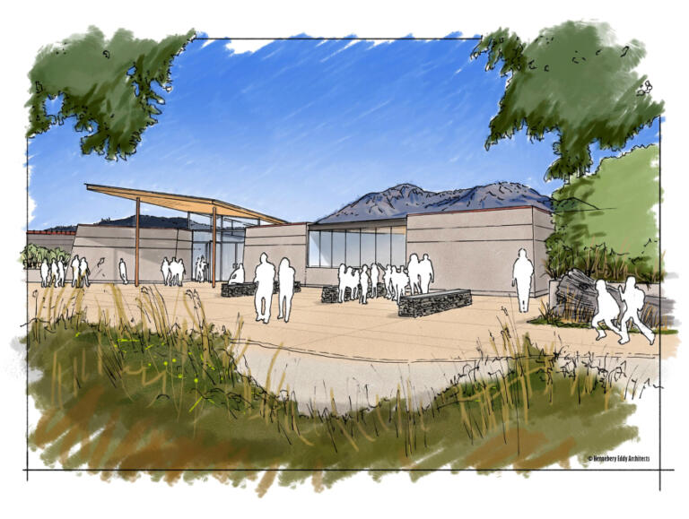 Artist's renderings sketch out the vision of the Mount St. Helens Institute to develop areas at the Science and Learning Center at Coldwater, with lodges, campgrounds and facility renovations. The U.S. Forest Service issued a 30-year permit to develop recreation sites at Coldwater Ridge. (Renderings contributed by Mount St.