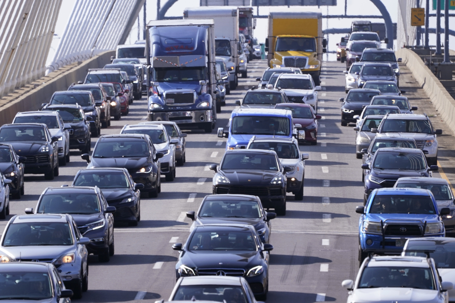 File - Automobile traffic jams Route 93 South, Wednesday, July 14, 2021, in Boston. More than 33 million people in the United States are driving vehicles that contain a potentially deadly threat: Airbag inflators that in rare cases can explode in a collision and spew shrapnel.