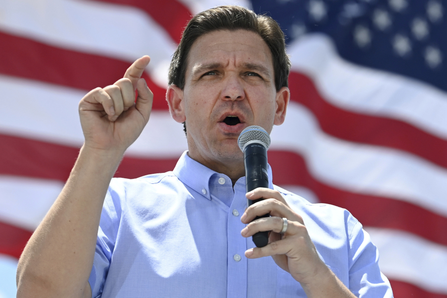 FILE - Republican presidential candidate Florida Gov. Ron DeSantis speaks at an annual Basque Fry at the Corley Ranch in Gardnerville, Nev., June 17, 2023. DeSantis is rolling out endorsements from 15 South Carolina lawmakers.