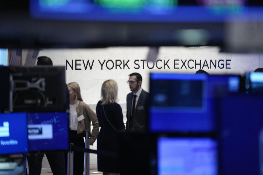 A sign is displayed on the floor of the New York Stock Exchange in New York, Wednesday, June 14, 2023.