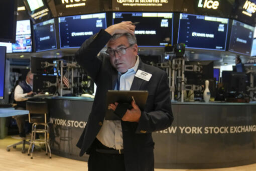 Traders work on the floor at the New York Stock Exchange in New York, Thursday, June 1, 2023.