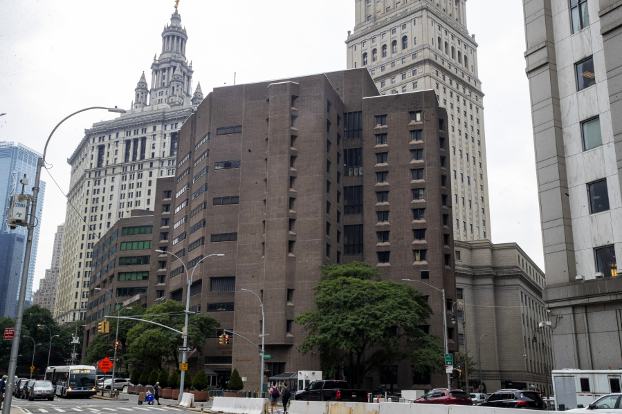 FILE - This Aug. 13, 2019, file photo, shows the Metropolitan Correctional Center in New York. The Associated Press has obtained more than 4,000 pages of documents related to Jeffrey Epstein's jail suicide from the federal Bureau of Prisons under the Freedom of Information Act. They shed new light on the federal prison agency's muddled response after Epstein was found unresponsive in his cell at the now-shuttered Metropolitan Correctional Center in New York City.
