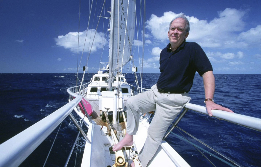 This photo provided by Ocean Alliance shows Roger Payne on board Ocean Alliance's research vessel RV Odyssey during the Voyage of the Odyssey, a groundbreaking toxicology study circumnavigating the globe, in 2002 off of Western Australia in the Indian Ocean.   Payne, the scientist who spurred a world-wide environmental conservation movement with his discovery that whales can sing, has died. He was 88.