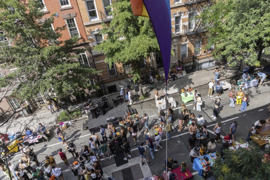 People attend a Queer Juneteenth Block Party, sponsored by The Center, on Sunday, June 18, 2023, in New York.