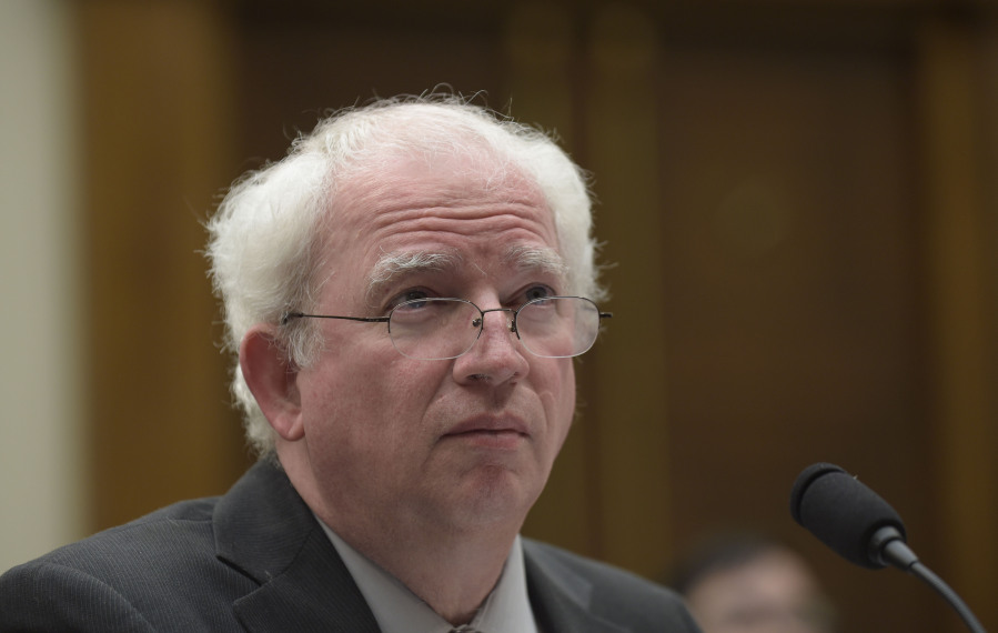 FILE - Chapman School of Law professor John Eastman testifies on Capitol Hill in Washington, March 16, 2017. An effort to disbar Eastman, who devised ways to keep former President Donald Trump in the White House after his defeat the 2020 election, will begin Tuesday, June 20, 2023, in Los Angeles. Eastman is expected to spend the day testifying before the State Bar of California in a proceeding that could result in him losing his license to practice law in the state.