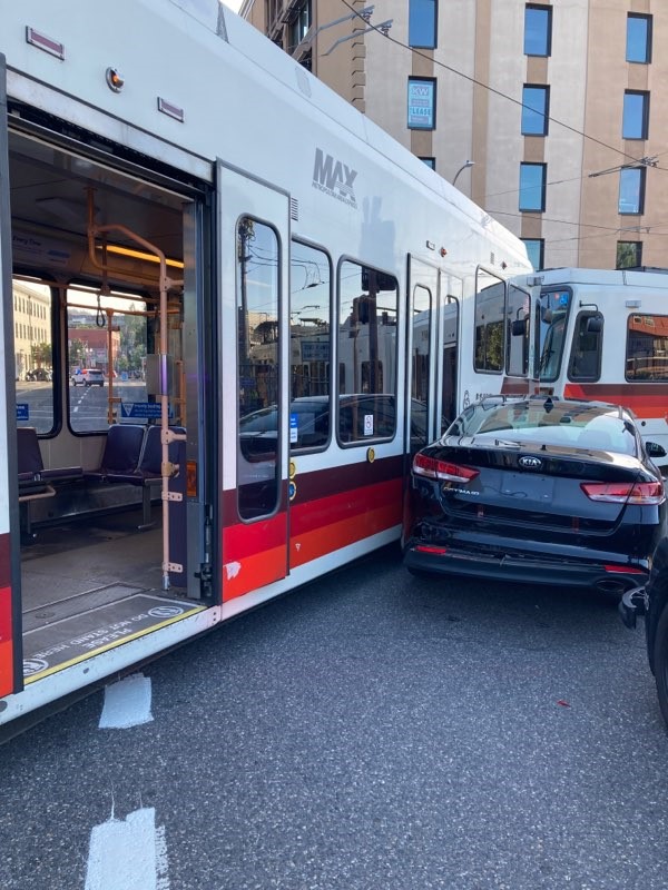 Vancouver police chased a stolen vehicle into Oregon, where it crashed into a MAX train June 16 before the three suspects were arrested.