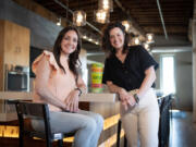 Sara Doherty and Britt Jungerberg are co-founders of Plucky Pickle Dip, shown here on April 26 in Minneapolis, Minn.