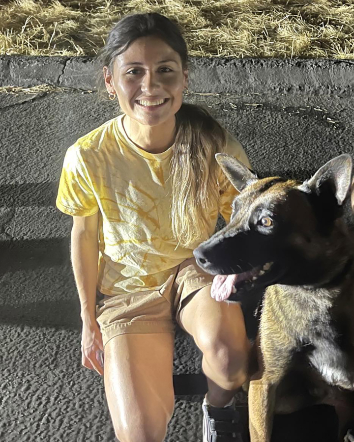 Camryn Escoto, with Odin, Madera County (Calif.) Sheriff's Office K-9.