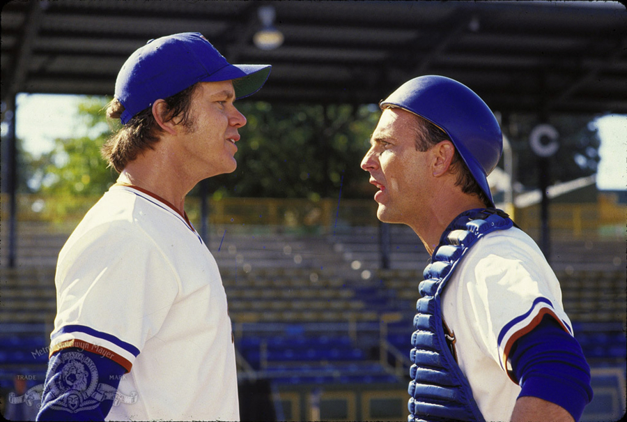 Tim Robbins, left, and Kevin Costner in "Bull Durham." (MGM)