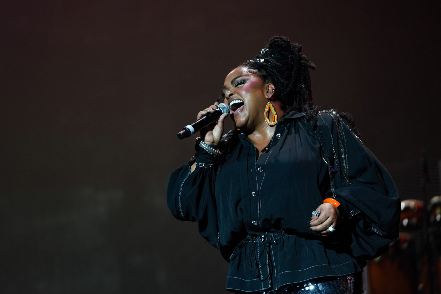Jill Scott performs during Day 2 of the 2023 Essence Festival of Culture at Caesars Superdome on July 1 in New Orleans.