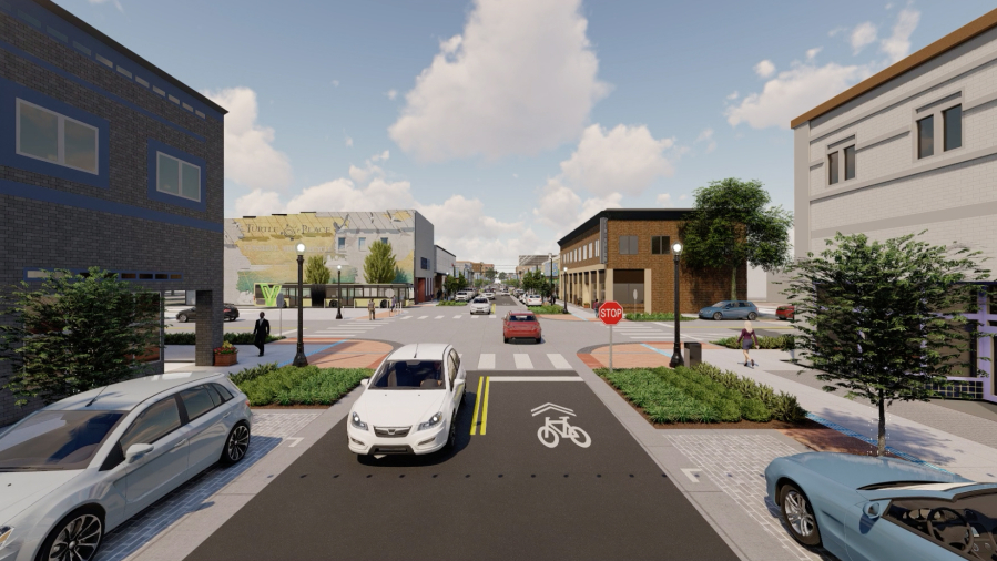 A rendering showing the nearly complete design of the Main Street Promise project. Construction on the multimillion-dollar downtown Vancouver project is slated to begin early next year.