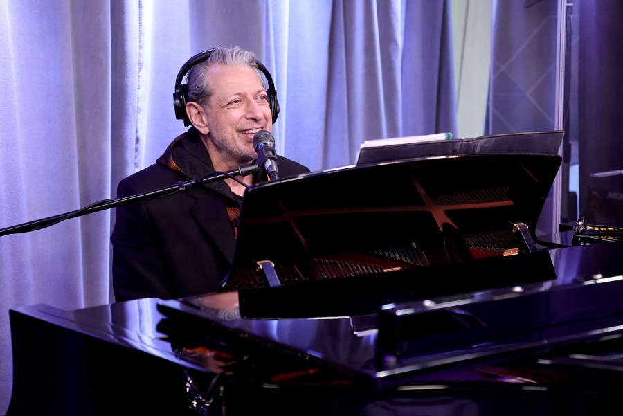 Jeff Goldblum performs with the the Mildred Snitzer Orchestra at SiriusXM Studios on March 27, 2023, in New York.