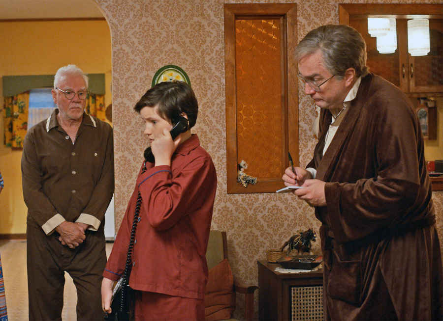 Mark Critch, right, plays his father in "Son of a Critch," while Malcolm McDowell, left, plays the grandfather and Benjamin Evan Ainsworth plays the young Critch.