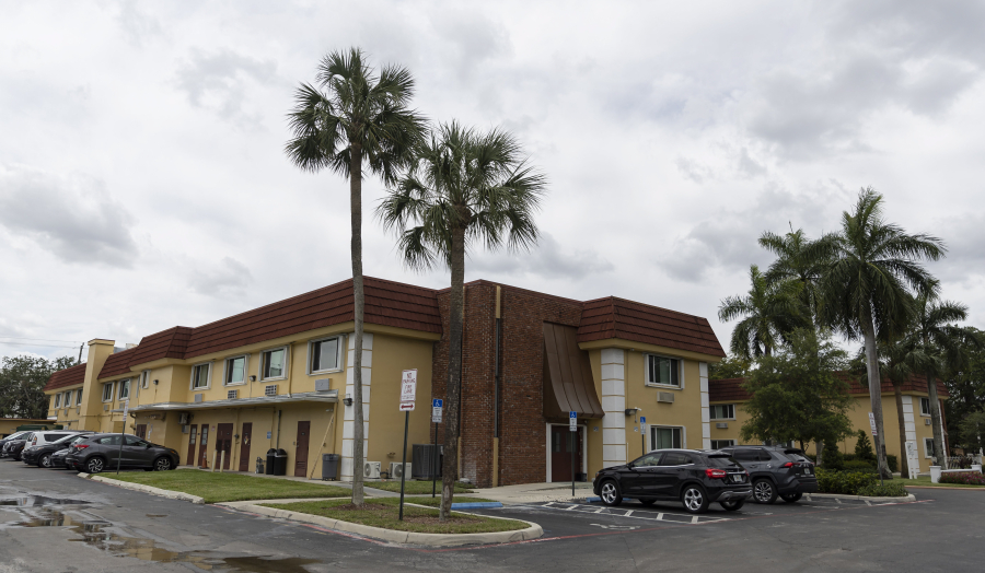 An exterior view of the Plantation Nursing & Rehabilitation Center and The Kidz Korner on April 19, 2023, in Plantation, Florida. (Matias J.