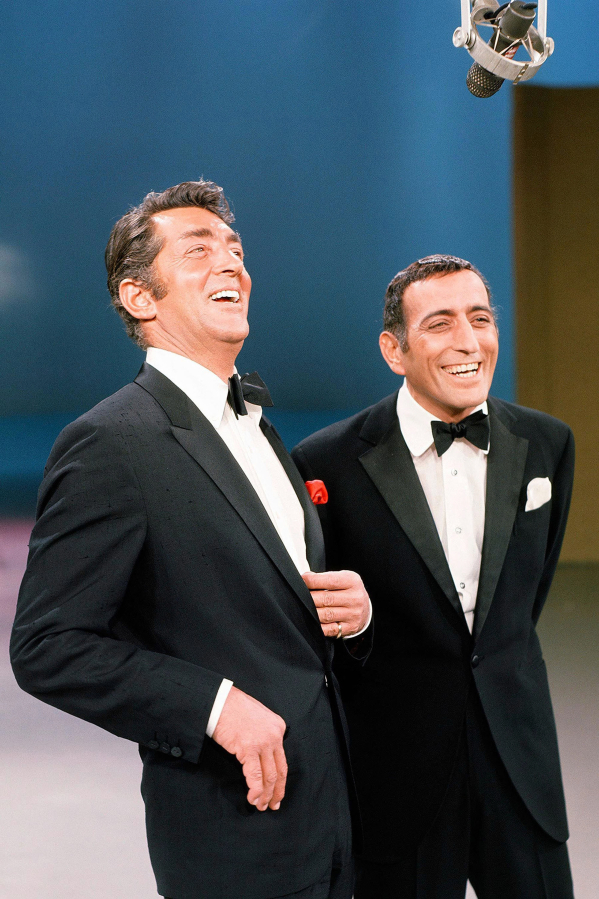 Dean Martin, left, and Tony Bennett on "The Dean Martin Show" in 1965.