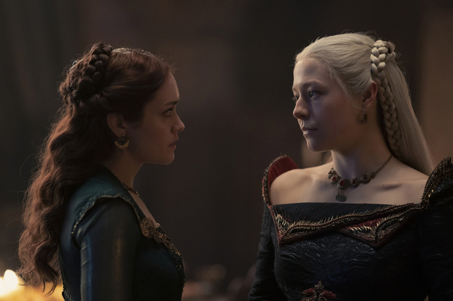 Olivia Cooke and Emma D'Arcy in "House of The Dragon." (Warner Media/HBO)
