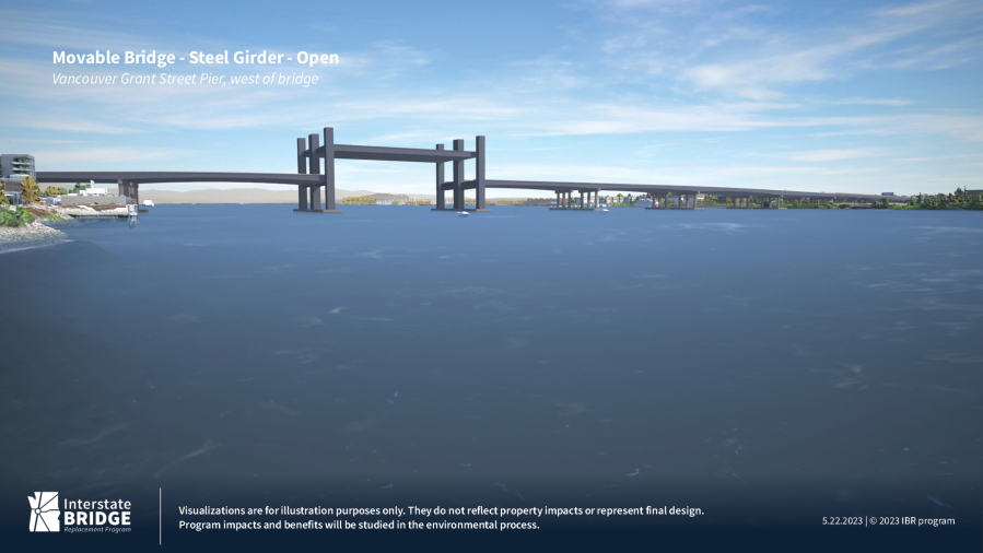 The replacement program announced it would study a moveable-span bridge, like the current Interstate 5 Bridge.