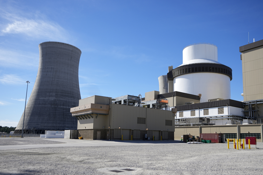 FILE - Unit 3's reactor and cooling tower stand at Georgia Power Co.'s Plant Vogtle nuclear power plant on Jan. 20, 2023, in Waynesboro, Ga. Company officials announced Wednesday, May 24, 2023, that Unit 3, one of two new reactors at the site, has reached commercial operation after years of delays and billions in cost overruns.