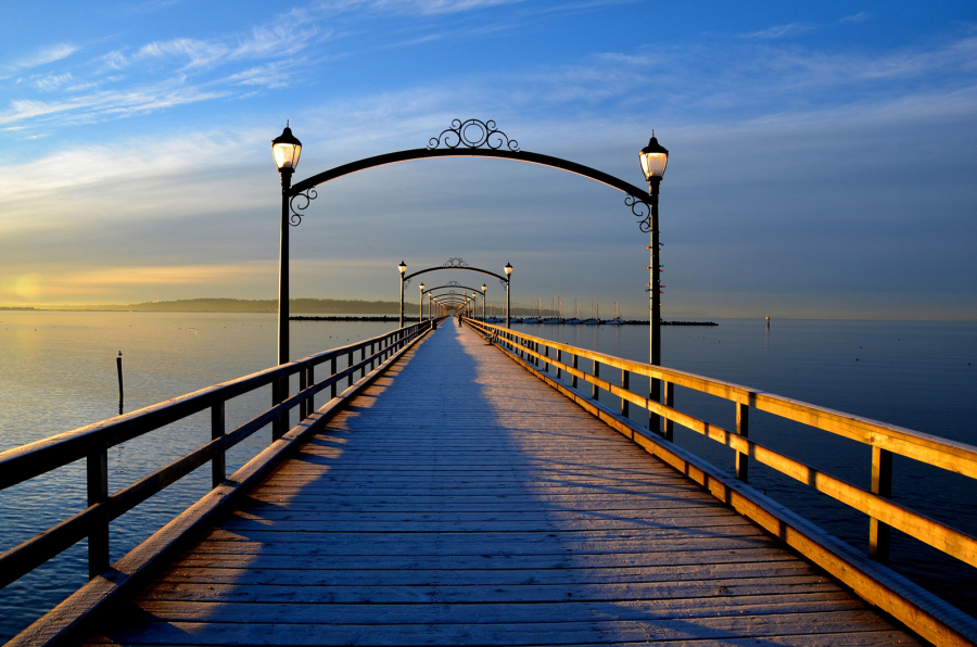 White Rock Pier, at 1,540 feet in British Columbia, claims to be the longest in Canada.
