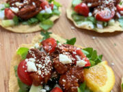 Spicy chili shrimp tostadas require no cooking on a hot summer day.