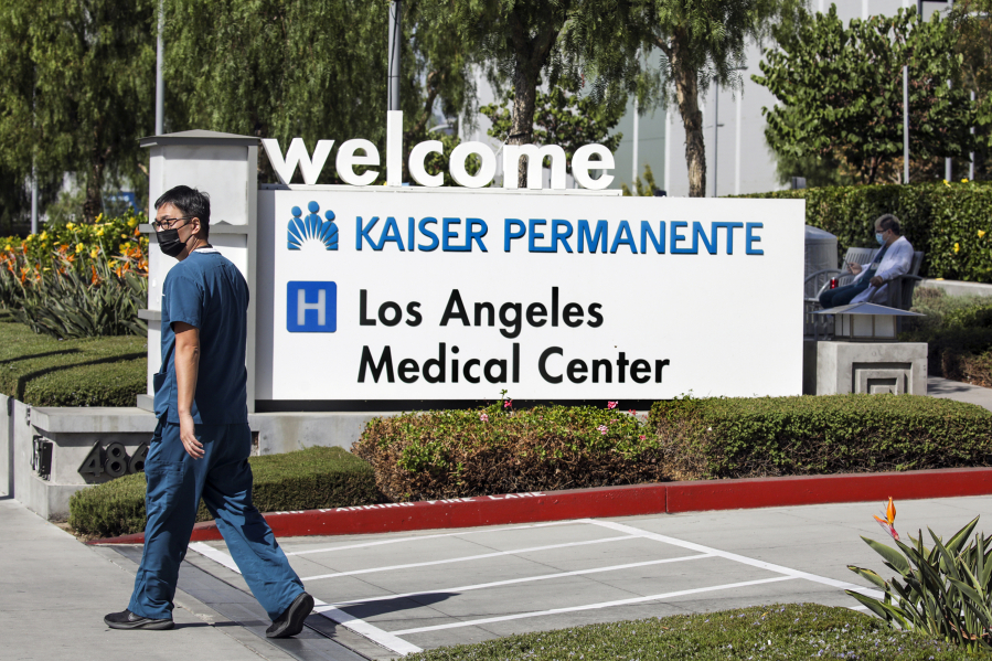 Kaiser Permanente's Los Angeles Medical Center on Sunset Boulevard on Thursday, Sept. 30, 2021, in Los Angeles.
