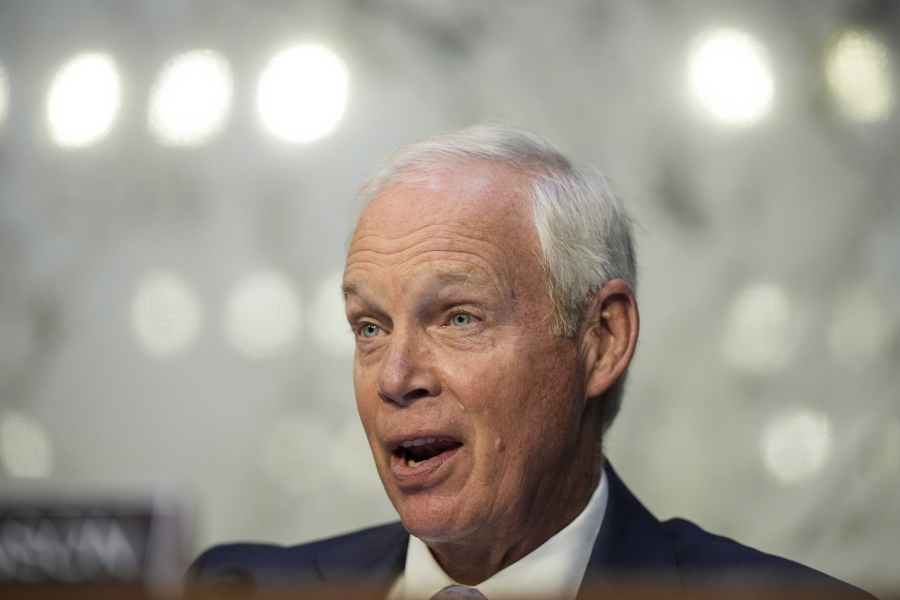 In this photo from July 11, 2023, ranking member Sen. Ron Johnson (R-WI) speaks during a Senate Homeland Security Subcommittee on Investigations hearing examining the business deal between the PGA Tour and the Public Investment Fund of Saudi Arabia's LIV Golf on Capitol Hill in Washington, DC.