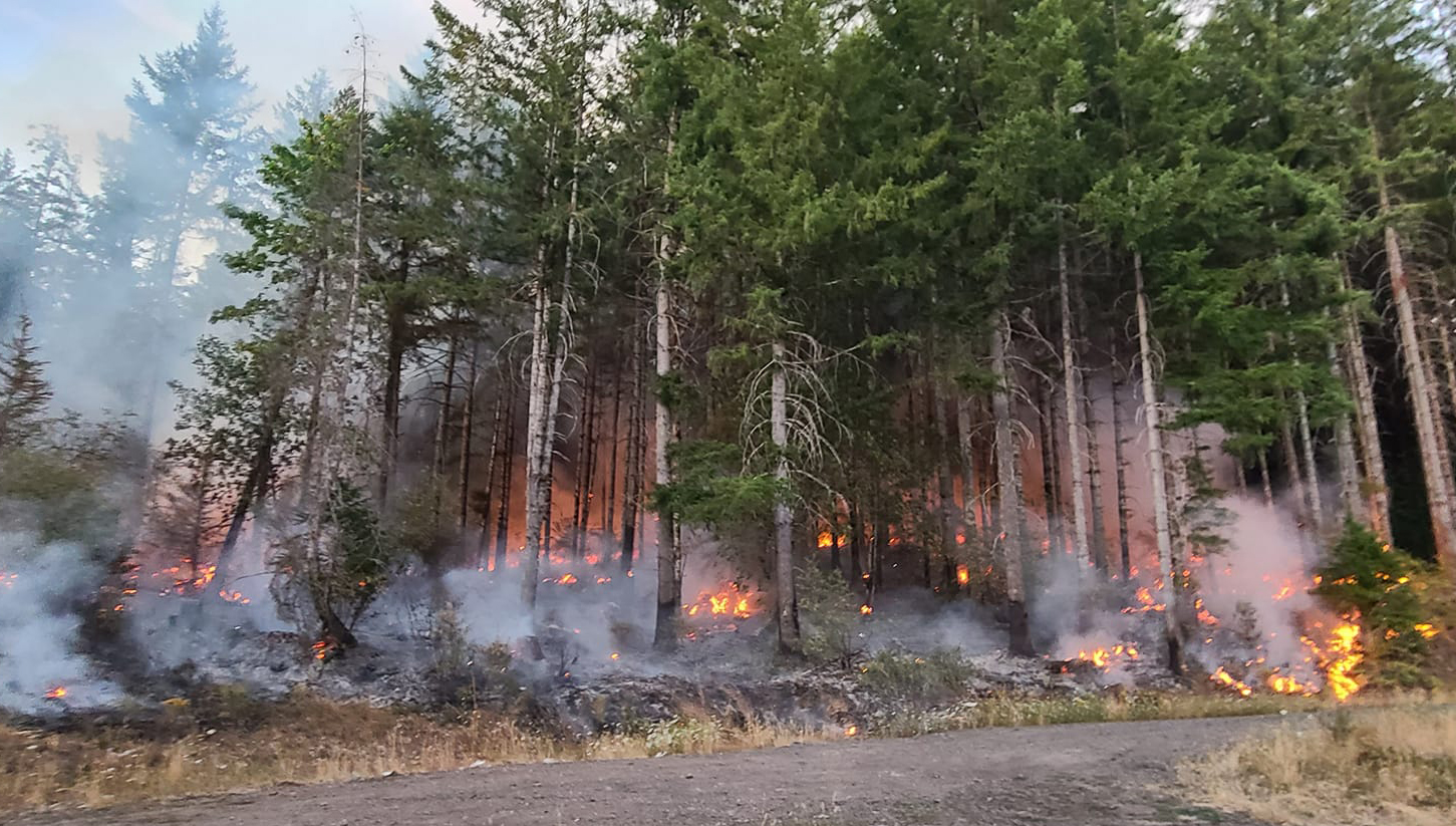 Crews from Clark County Fire District 10 and 13 are assisting the Washington State Department of Natural Resources DNR on the TumTum Fire on Forest Service 54 Road.