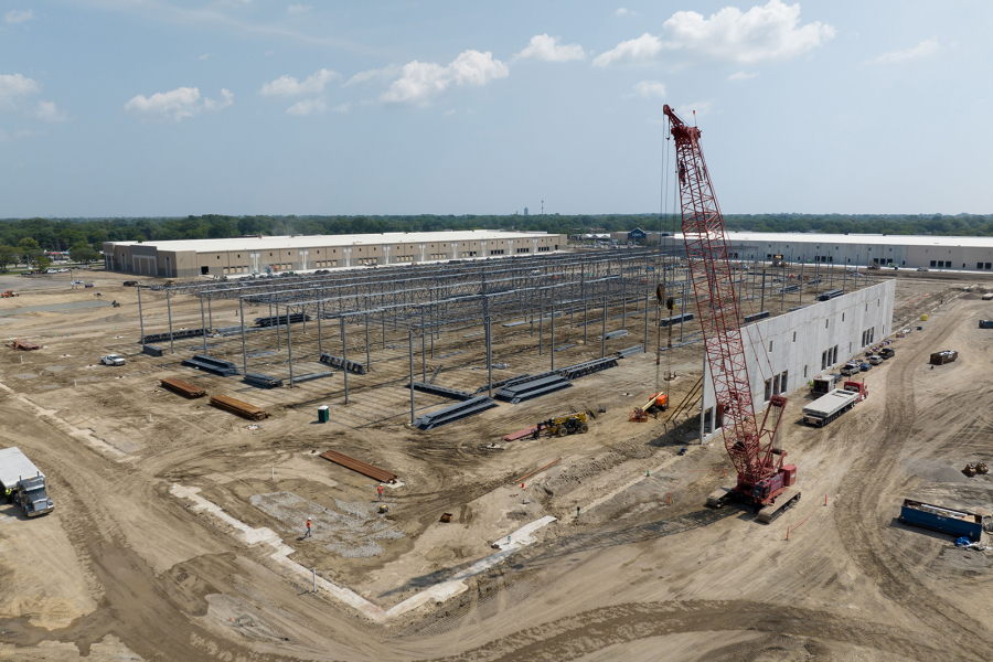 Construction continues at NorthPoint Development's Eastland Commerce Center, on the cite of what was formerly Eastland Center mall, in Harper Woods, Aug. 9, 2023.