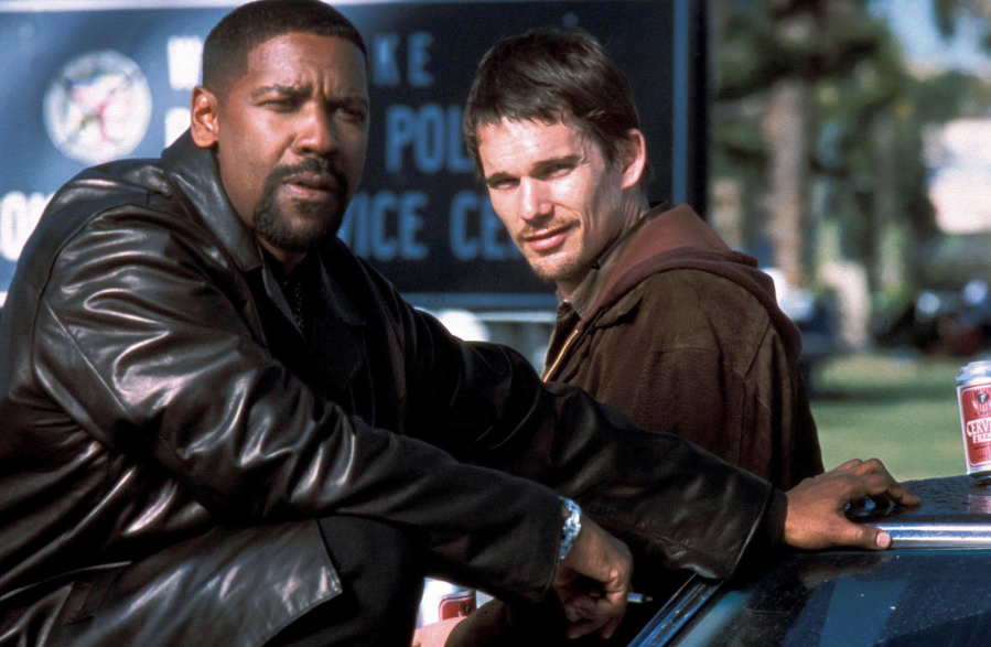 Denzel Washington, left, and Ethan Hawke in the 2001 film "Training Day," directed by Antoine Fuqua.