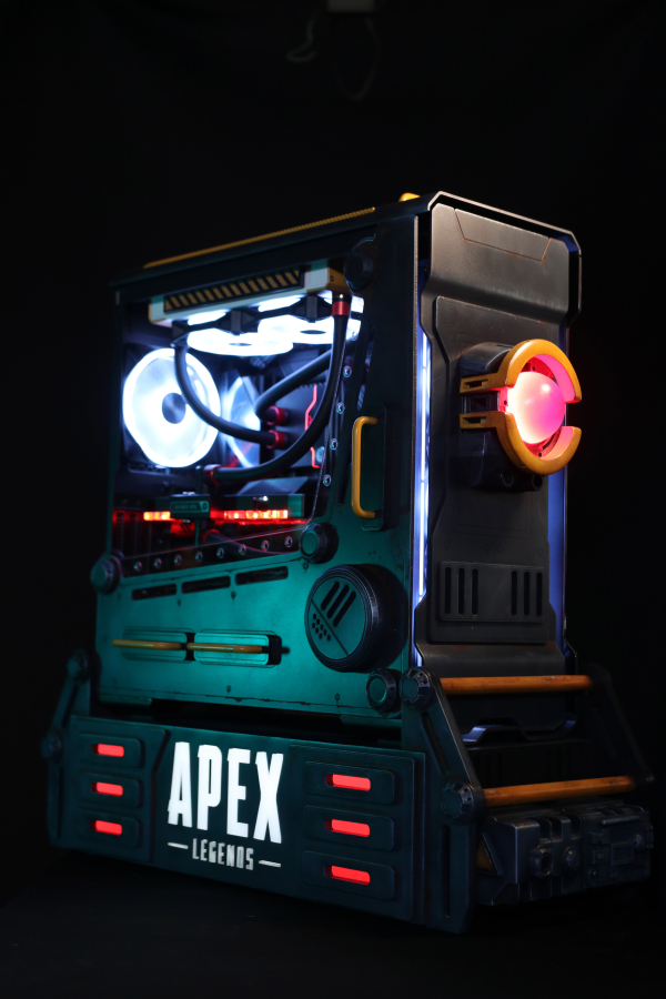 Vancouver-based Blue Horse Studios built this PC so it's optimized to play Apex Legends, complete with an exterior to match the game's theme.