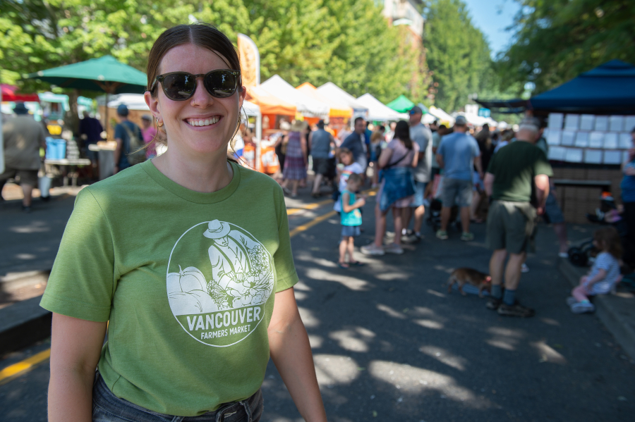 Vancouver Farmers Market hired a number of new staff in recent months. Kelsey Allan, director of operations, talking here with vendors, is one of them. Her focus is transitioning the market into a year-round operation.