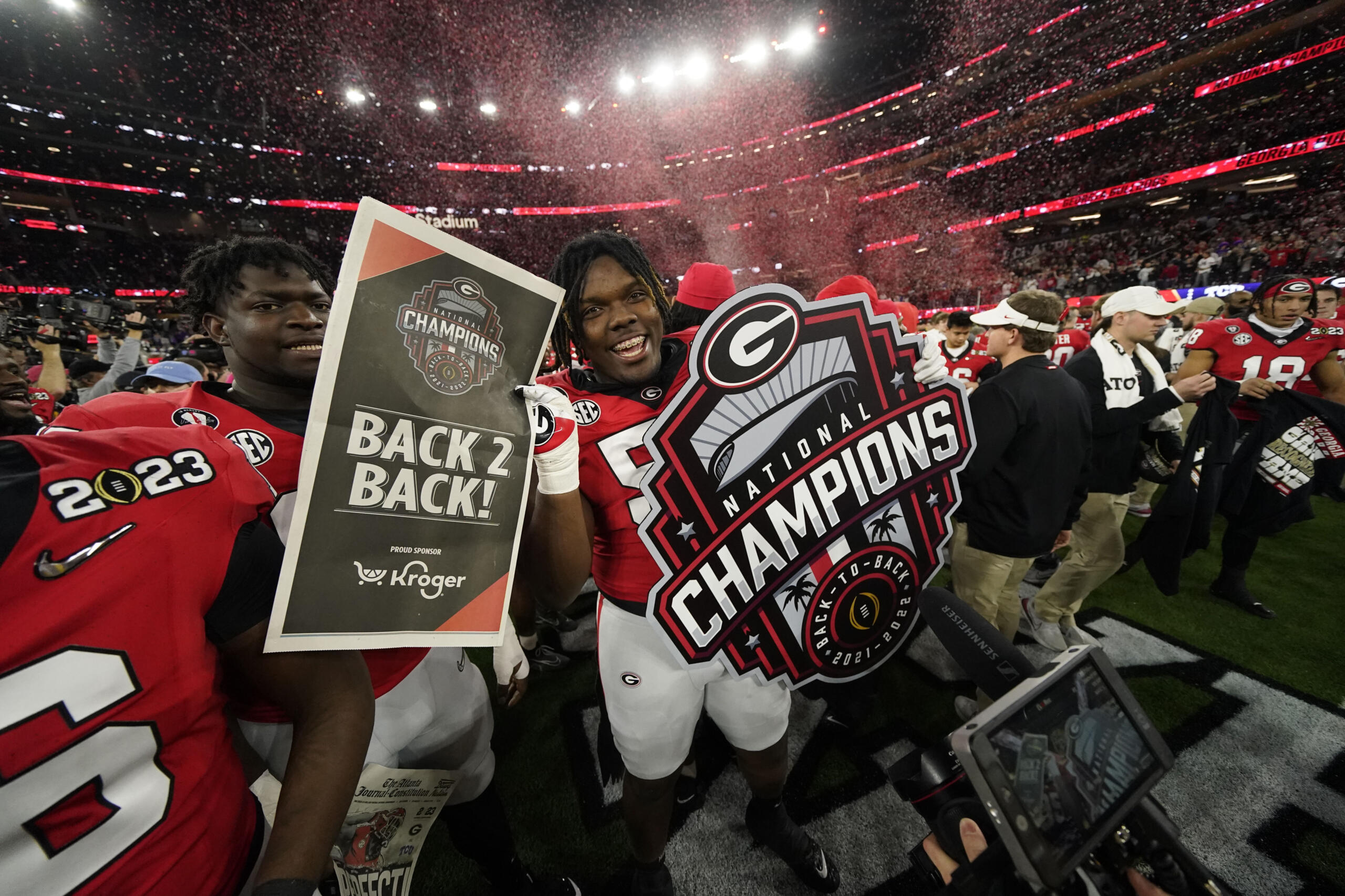 Georgia will begin its drive for an unprecedented college football championship three-peat as the No. 1 team in The Associated Press preseason Top 25 in the poll released Monday, Aug. 14, 2023.