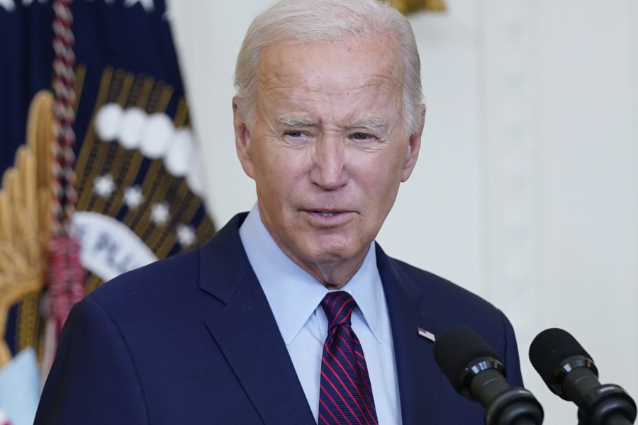 President Joe Biden speaks at a reception to commemorate the 60th anniversary of the founding of the Lawyers' Committee for Civil Rights Under Law in the East Room of the White House in Washington, Monday, Aug. 28, 2023.