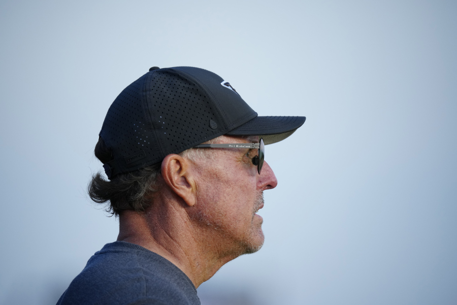 United States' Phil Mickelson waits to play on the 17th tee July 20 on the first day of the British Open Golf Championships at the Royal Liverpool Golf Club in Hoylake, England.