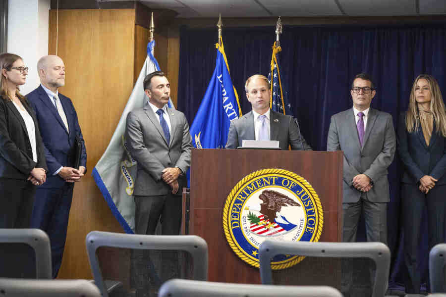 FBI Asst. Director in Charge Don Alway announces in Los Angeles on Tuesday, Aug. 29, 2023 the multinational take down operation of Qakbot malware which infected more than 700,000 computers including LAUSD and San Bernardino County Sheriff Department computer systems.