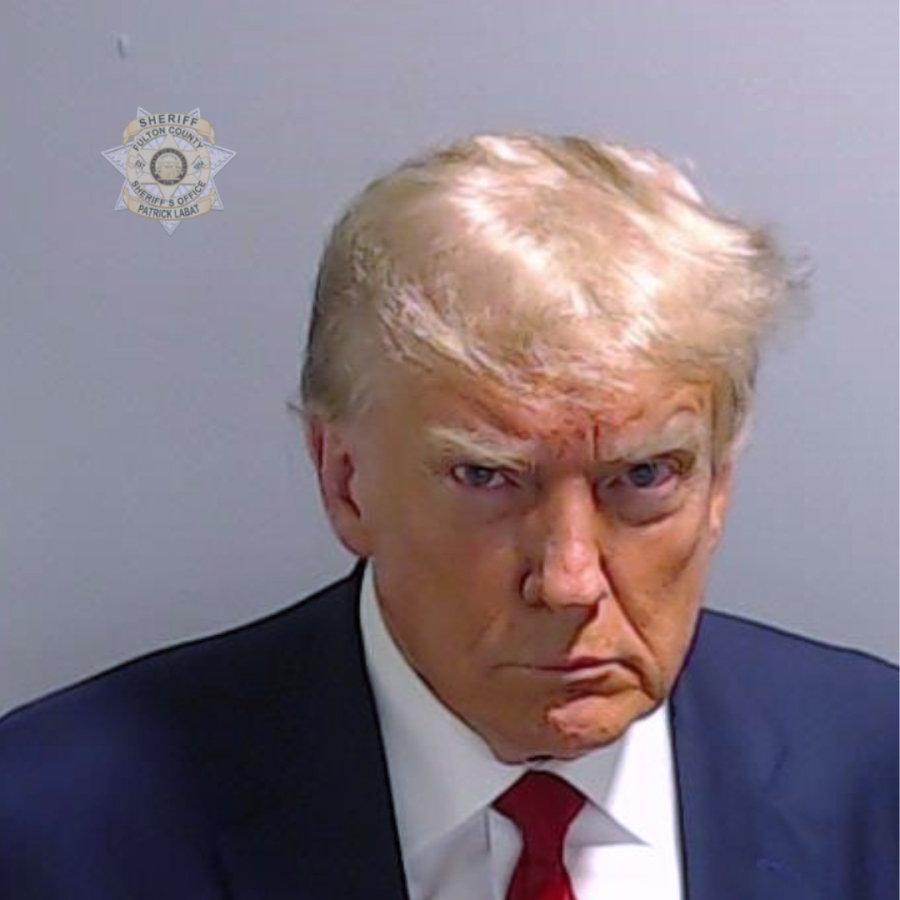 This booking photo provided by the Fulton County Sheriff's Office shows former President Donald Trump on Thursday, Aug. 24, 2023, after he surrendered and was booked at the Fulton County Jail in Atlanta. Trump is accused by Fulton County District Attorney Fani Willis of attempting to subvert the will of Georgia voters in a bid to keep Joe Biden out of the White House.