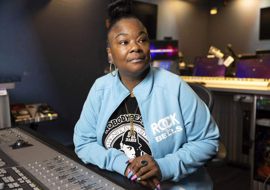 Roxanne Shante poses for a portrait on July 18, 2023, in New York. In the five decades since hip-hop emerged out of New York City, it has spread around the country and the world. And at each step there's been change and adaptation, as new, different voices came in and made it their own. Its foundations are steeped in the Black communities where it first made itself known but it's spread out until there's no corner of the world that hasn't been touched by it. Shante, a native of New York City's Queens borough who was only 14 years old in 1984. That was the year she became one of the first female MCs, those rhyming over the beat, to gain a wider audience -- and was part of what was likely the first well-known instance of rappers using their song tracks to take sonic shots at other rappers, in a back-and-forth song battle known as The Roxanne Wars. "When I look at my female rappers of today, I see hope and inspiration," Shante says.