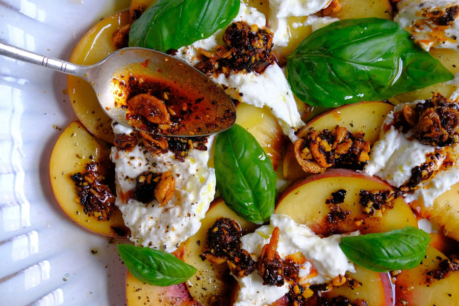 Celebrate the end of summer, the last of luscious local peaches, the supreme creaminess of burrata and the excellence of KariKari by making this salad, recipe courtesy of KariKari's co-owners.