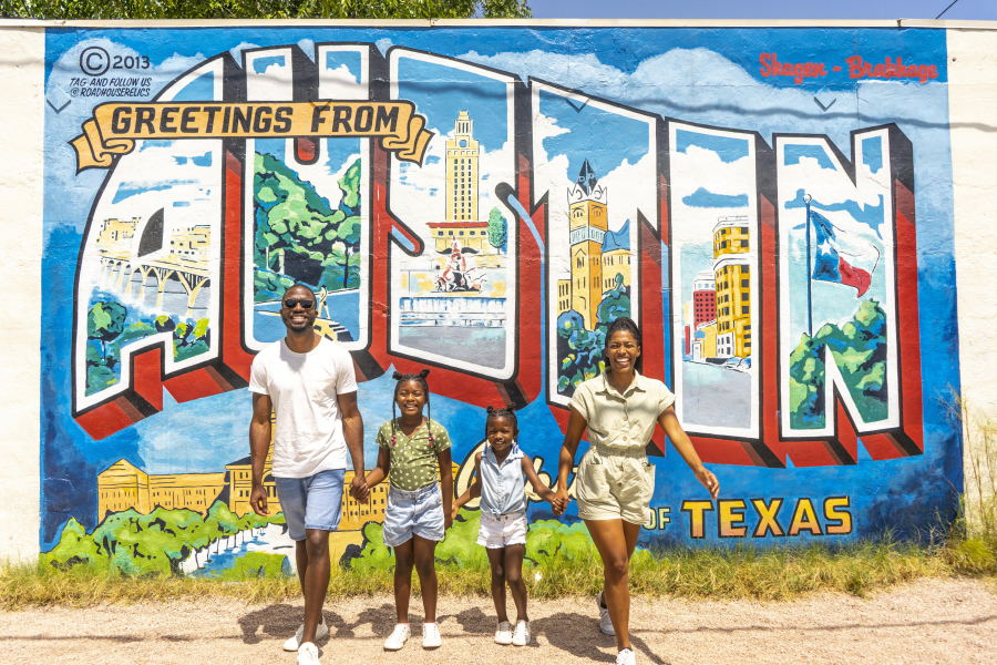 "Greetings From Austin" is one of Austin's most iconic murals.
