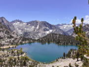 On the hike down from Kearsarge Pass-- a nearly 11,800-foot gateway to the High Sierra -- trekkers are greeted by a series of glittering lakes, including Bullfrog Lake, above.