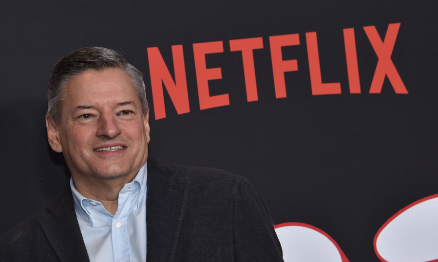 Ted Sarandos, co-CEO of Netflix, attends the "Freeridge" special screening at the Tudum Theatre in Los Angeles on Jan. 26, 2023.
