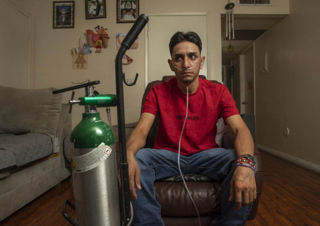 Leobardo Segura Meza, 27, of Pacoima, California, suffers from silicosis, an incurable lung disease that has been afflicting workers who cut and polish engineered stone high in crystalline silica.