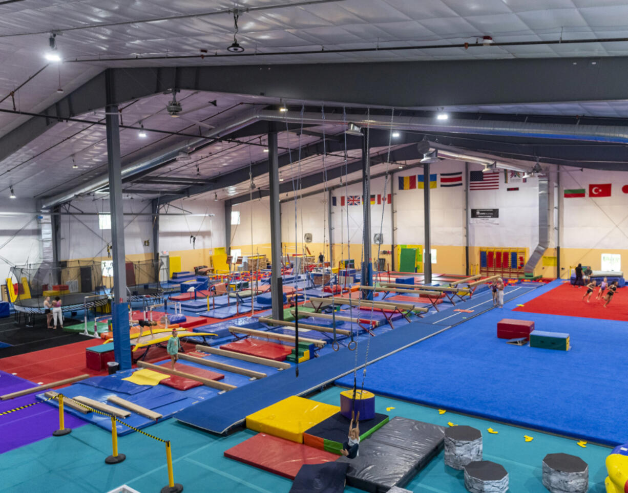 Gymnastics equipment fills the new Naydenov Gymnastics gym on Northeast 63rd Street in Vancouver. The new gym officially opened last month with 41,000 square feet of space.