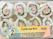 Origami California roll, available at New Seasons, was the priciest and didn't include cucumber.