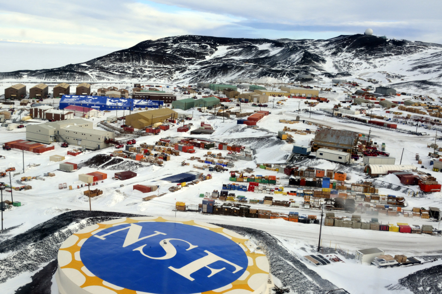 McMurdo Station is photographed from the air on Oct. 27, 2014. The Associated Press found a pattern of women working in Antarctica who said their claims of sexual harassment or assault had been minimized by their employers. The AP investigation came after the National Science Foundation published a report in 2022 in which 59% of women said they'd had a negative experience of harassment or assault while on the ice.
