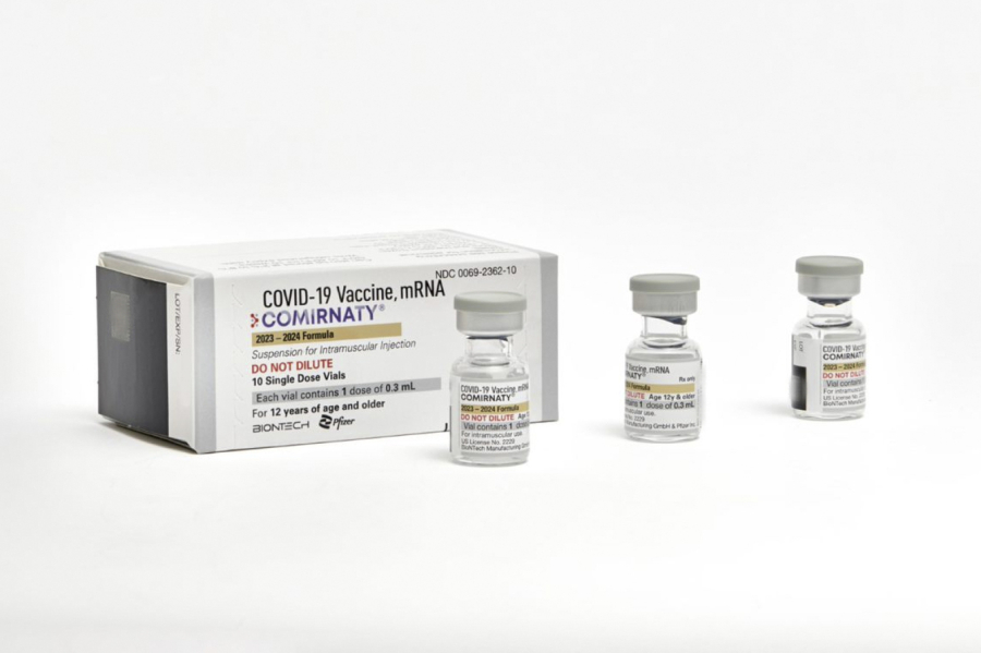 This photo provided by Pfizer in September 2023 shows single-dose vials of the company's updated COVID vaccine for adults. U.S. regulators have approved updated COVID-19 vaccines from Pfizer and Moderna, shots aimed at revving up protection this fall and winter. The Food and Drug Administration's decision Monday, Sept. 11, 2023 is part of a shift to treat fall COVID-19 vaccine updates much like getting a yearly flu shot.
