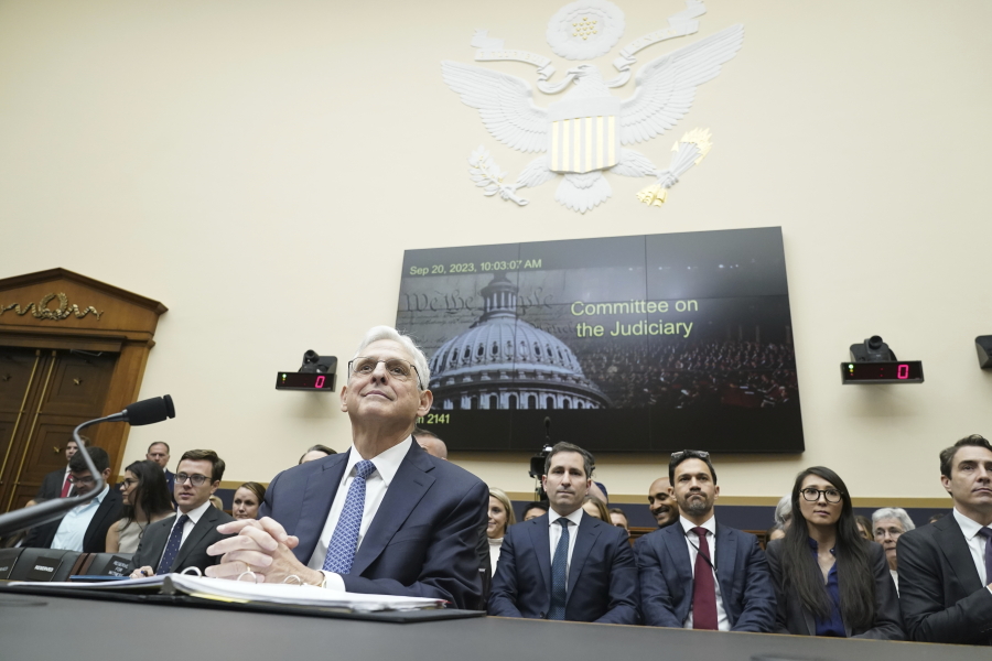 Attorney General Merrick Garland appears before a House Judiciary Committee hearing, Wednesday, Sept. 20, 2023, on Capitol Hill in Washington.