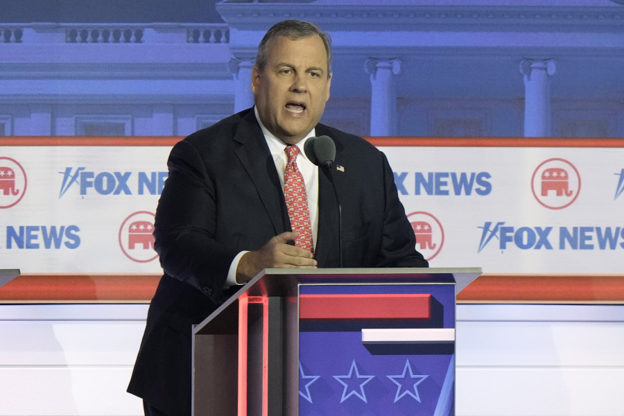 FILE - Former New Jersey Gov. Chris Christie speaks during a Republican presidential primary debate hosted by FOX News Channel Wednesday, Aug. 23, 2023, in Milwaukee.